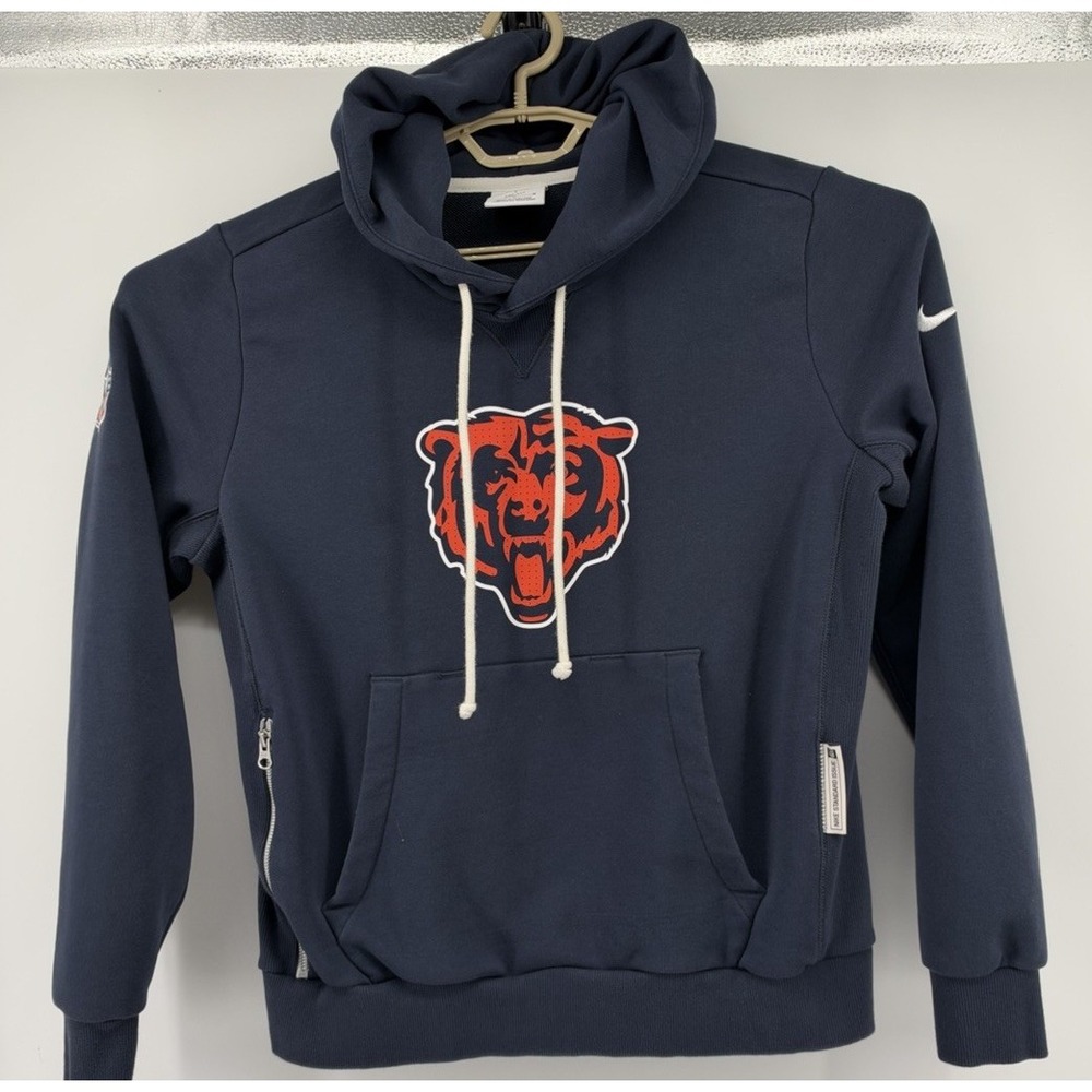 Nike Dri Fit Long Sleeve Chicago Bears NFL Hoodie Pullover Blue Men's Medium
